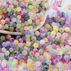 Colorful Glass Seed Beads, Imitation Cat Eye, Rondelle, Colorful, 4x3.3mm, Hole: 1.4mm