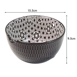 Black Round Handmade Porcelain Yarn Bowl Holder, Knitting Wool Storage Basket with Holes to Prevent Slipping, Black, 15.5x9.5cm