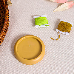 Goldenrod Magnetic Needle Storage Case, Stitching Sewing Pin Plastic Box, Flat Round, Goldenrod, 70mm