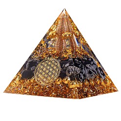 Black Stone Black Stone Crystal Pyramid Decorations, Healing Angel Crystal Pyramid Stone Pyramid, for Healing Meditation, 60x60x65mm