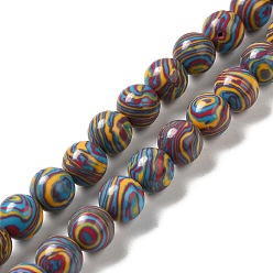 Colorful Synthetic Malachite Dyed Beads Strands, Round, Colorful, 8mm, Hole: 1.2mm, about 47~48pcs/strand, 14.96''~15.16''(38~38.5cm)