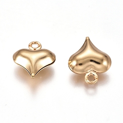 Golden 304 Stainless Steel Charms, Heart, Golden, 11x9x4mm, Hole: 1mm