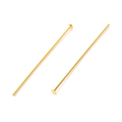 Настоящее золото 18K Латунные шпильки с плоской головкой, долговечный, реальный 18 k позолоченный, 25x0.5 мм, Руководитель: 1 mm