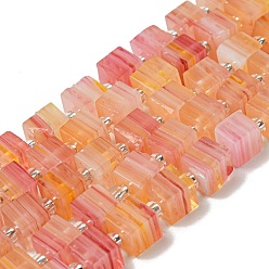 Light Salmon Handwork Lampwork Beads, with Glass Spacer Beads, Square, Light Salmon, 6x6x5~5.5mm, Hole: 0.9mm, about 54~55pcs/strand, 15.75~15.94''(40~40.5cm)