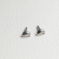 Platinum Brass Head Pins, for Ghost Witch Baroque Pearl Making, Moon, Platinum, 2x3.3mm