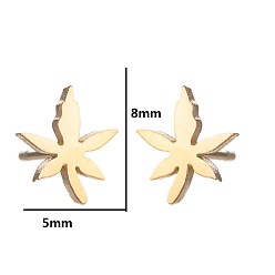 Maple gold Unique Asymmetric Love Lock Mushroom Earrings with Maple Leaf Design for Spring