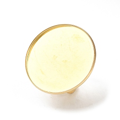 Настоящее золото 18K 304 выводы открытой манжеты из нержавеющей стали, настройки кольца чашки безеля, плоско-круглые, реальный 18 k позолоченный, внутренний диаметр: 18 мм, лоток : 30 мм