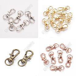 (52) Непрозрачная лаванда 20 шт. 4 цвета сплав поворотные карабины-лобстеры, поворотный карабин-лобстер, Материалы для плетения ювелирных изделий, разноцветные, 30.5x11x6 мм, отверстие : 5x9 мм