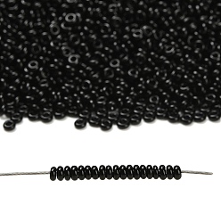 (49) Opaque Jet Toho 11/0 полукруглые бусины, японский бисер, (49) непрозрачная струя, 11/0, 2.2x0.9 мм, отверстие : 0.8 мм, Около 1733 шт / 10 г