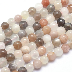 Sunstone Natural Sunstone Beads Strands, Round, 6mm, Hole: 1mm, about 66pcs/strand, 15.5 inch(39.5cm)