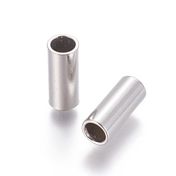 Stainless Steel Color 304 Stainless Steel Tube Beads, Stainless Steel Color, 12x5mm, Hole: 4mm