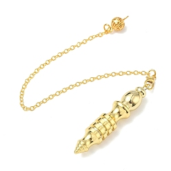 Золотой Латунные маятники для лозоходства в форме большой пули, с цепью, стойки покрытие, золотые, 242 мм, отверстие : 1.8 мм