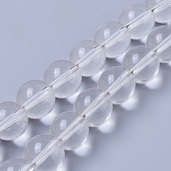 Хрусталь Синтетический кристалл кварца бусины нити, бусины из горного хрусталя, круглые, 12 мм, отверстие : 1.2 мм, 35 шт / нитка, 15.87 дюйм (40.3 см)