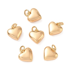 Echt 18 k vergoldet Shegrace Messinganhänger, Herzanhänger, Nickel frei, echt 18 k vergoldet, 11.5x11x5 mm, Bohrung: 3.5 mm