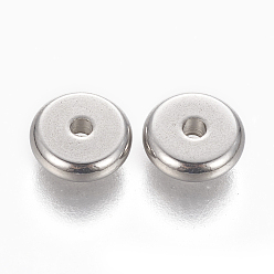 Stainless Steel Color 304 Stainless Steel Spacer Beads, Rondelle, Stainless Steel Color, 8x2.5mm, Hole: 1.6mm