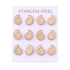 Розовое Золото Ионное покрытие (ip) 304 серьги-гвоздики из нержавеющей стали, розовое золото , 14x11 мм