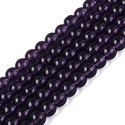 Индиго Прозрачные стеклянные бусины, круглые, индиговые, 6~6.5 мм, отверстие : 1.4 мм, около 67~70 шт / нитка, 14.76 дюйм ~ 15.16 дюйм (37.5~38.5 см)