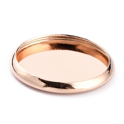 Rose Gold 304 Stainless Steel Cabochon Settings, Plain Edge Bezel Cups, Flat Round, Rose Gold, 14x2mm Tray:12mm
