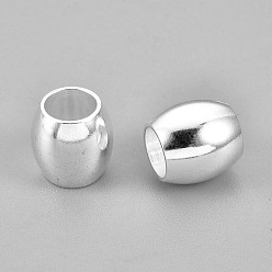 Silver 201 Stainless Steel Beads, Barrel, Silver, 10x10mm, Hole: 6mm