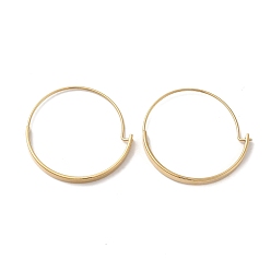 Real 18K Gold Plated 304 Stainless Steel Ring Hoop Earrings for Women, Real 18K Gold Plated, 30x0.8x30mm