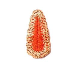 Rouge Orange Cabochons en forme de larme en polyester, pour la fabrication d'accessoires pour cheveux, rouge-orange, 65x31mm