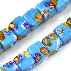 Темно-Голубой Бусины ручной работы тысячецветник бисера, кубические, глубокое синее небо, 9~11x10x10~11 мм, отверстие : 1.2~1.4 мм