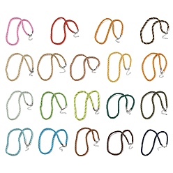 (52) Непрозрачная лаванда 5мм нейлоновый витой шнур для изготовления ожерелий, с латунными выводами и 304 застежками из лобстера из нержавеющей стали, долговечный, стойки покрытие, платина, разноцветные, 17.72~18.90 дюйм (45~48 см)