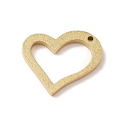 Золотой 304 Подвески из нержавеющей стали с ионным покрытием (IP), , полый, сердце, золотые, 14x18x2 мм, отверстие : 1.2 мм