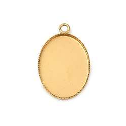 Золотой Ионное покрытие (ip) 304 подвеска из нержавеющей стали с кабошоном, чашки безель с краями, овальные, золотые, лоток : 18x13 мм, 22x14x1 мм, отверстие : 1.8 мм