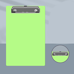 Lawn Green Plastic A5 Clipboards, with Metal Clips, for Office, Hospital, Rectangle, Lawn Green, 235x155mm