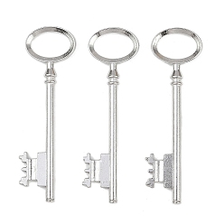 Платина Тибетский стиль сплава отмычка крупные кулоны, без свинца и без кадмия, платина, 80x23x3 мм, отверстие : 12x18 мм