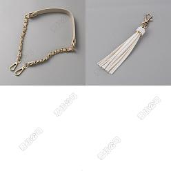 Бежевый 1цепочки для кошельков из сплава искусственной кожи, с подвесками-кисточками из искусственной кожи, золотые, бежевые, 1 см