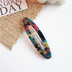 colorful Minimalist Glossy Acetate BB Hair Clip - Oval Edge, Hair Accessories for Women.