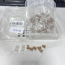 Прозрачный 50шт. стеклянные банки-колонны, стеклянные бутылки, контейнеры для бусин, с пробкой, бутылка желаний, прозрачные, 1.8x1 см, отверстия: 0.65 cm, емкость: 1 мл (0.03 жидких унций)