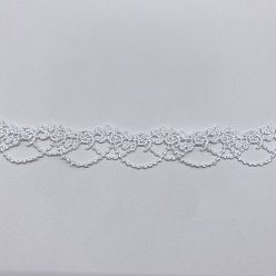 White Polyester Lace Trims, Flower Tassel Ribbon for Sewing and Art Craft Projects, White, 3/4 inch(20mm)