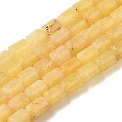 Светло-хаки Бусины из натурального белого нефрита, колонка, окрашенная и подогревом, светлый хаки, 5.6~6.3x4.2~4.6 мм, отверстие : 0.9 мм, около 65 шт / нитка, 14.96~15.12 (38~38.4 см)