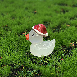 Ghost White Luminous Resin Christmas Theme Duck Ornament, Glow in the Dark, Ghost White, 15mm