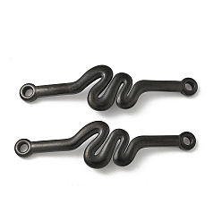 Другие 304 подвески из нержавеющей стали, чёрные, ионное покрытие (ip), форма волны, 49.5x13.5x2.5 мм, отверстие : 2.5 мм