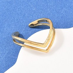 Золотой 304 открытые кольца манжеты из нержавеющей стали, сердце, ионное покрытие (ip), золотые, 11 мм, внутренний диаметр: 17 мм