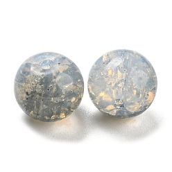 Aqua Transparent Spray Painting Crackle Glass Beads, Round, Aqua, 10mm, Hole: 1.6mm, 200pcs/bag