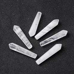 Quartz Crystal Natural Quartz Crystal Pointed Beads, Rock Crystal, No Hole/Undrilled, Bullet, Healing Stones, Reiki Energy Balancing Meditation Therapy Wand, 50x11x10mm