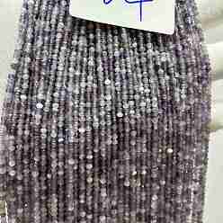 Аметист Граненые натуральные аметистовые бусы, рондель, граненые, 3x2 мм, отверстие : 0.5 мм, около 190 шт / нитка, 14.96'' (38 см)