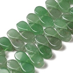 Green Aventurine Natural Gree Aventurine Beads Strands, Teardrop, Top Drilled, 9~10x5~5.5x3.5~4mm, Hole: 0.7mm, about 40~48pcs/strand, 7.09~7.28''(18~18.5cm).