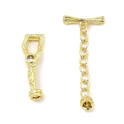 Real 18K Gold Plated Brass Toggle Clasp with Chain, Long-Lasting Plated, Lead Free & Cadmium Free, Real 18K Gold Plated, Ring: 28x9x5mm, Hole: 2.5mm, Bar: 40x16x5mm, Hole: 2.5mm