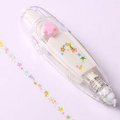 Star ABS Plastic Decorative Correction Tape, for Scrapbooking Greeting Card Diary Stationery School Supplies, Star Pattern, 110x27x20mm