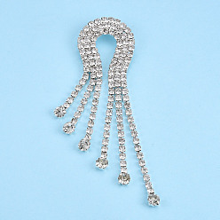 Silver Crystal Rhinestone Teardrop Lapel Pin, Creative Brass Badge for Backpack Clothes, Silver, 94.5x26.5x7mm, Pin: 0.6mm
