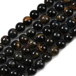 Тигровый глаз Нити бусин из натурального желто-синего тигрового глаза (окрашенные и нагретые), класса AB +, круглые, 6 мм, отверстие : 1 мм, около 60 шт / нитка, 14.96'' (38 см)