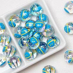 Planet Acrylic Beads, Round, Planet, 16mm