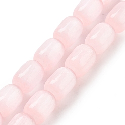 Pink Нити из натурального селенита, окрашенные, барабан, розовые, 9x6 мм, отверстие : 1.2 мм, около 43 шт / нитка, 15.35'' (39 см)