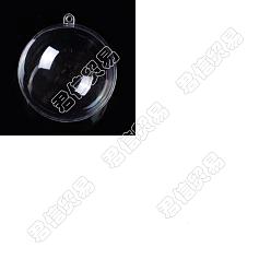 Clear 30Pcs Openable Transparent Plastic Pendants, Fillable Plastic Bauble Christmas Ornament, Round, Clear, 8.9x8cm, Hole: 4mm, Inner Size: 7.8cm